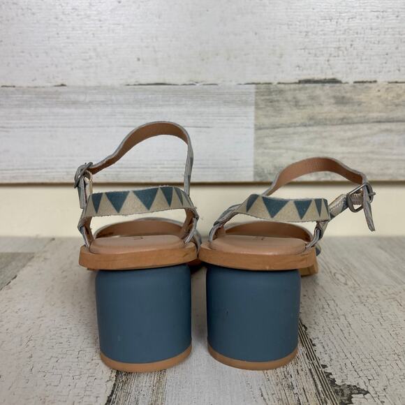Lucky Brand Women’s 6 Pimae Bluestone Leather Slingback Heeled Sandals - Picture 4 of 9